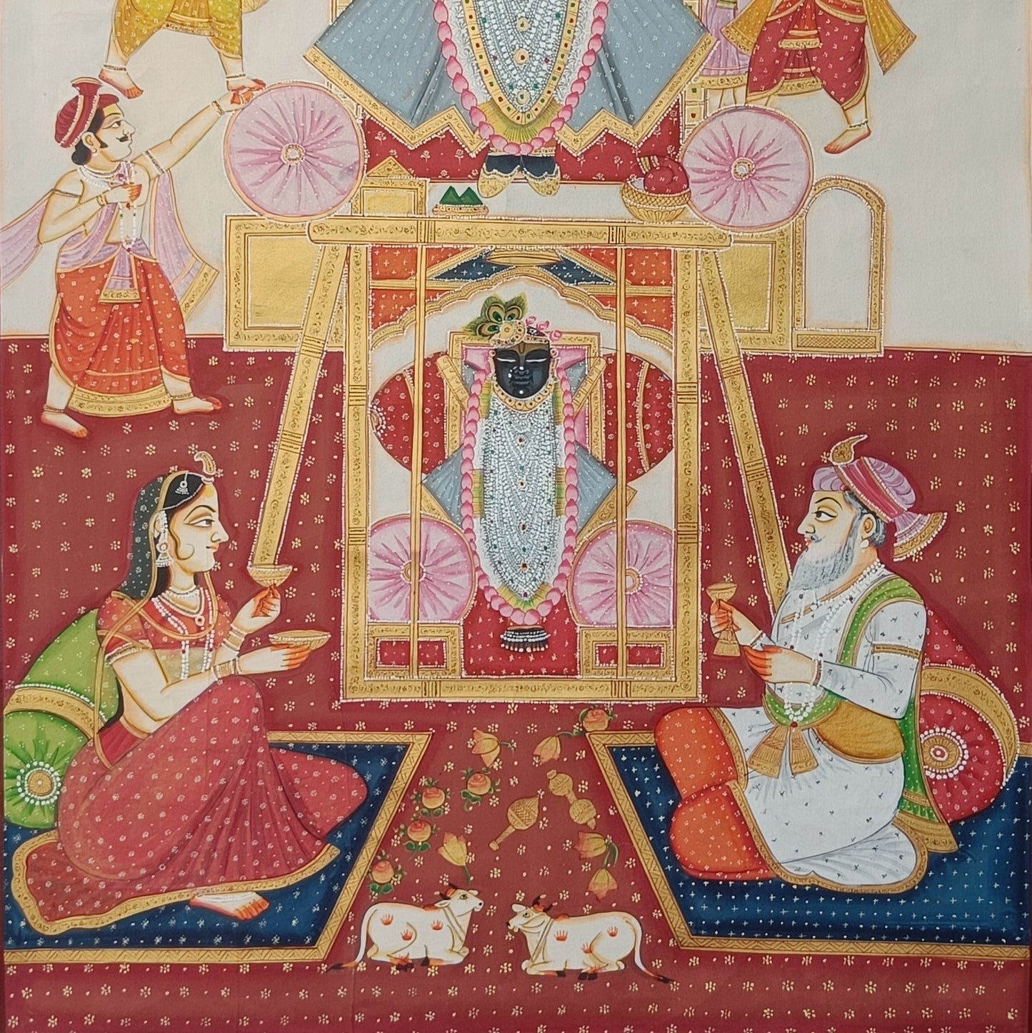 Shrinathji Janmashtami Pichwai | 3x4 ft | Hand-Painted on Cloth