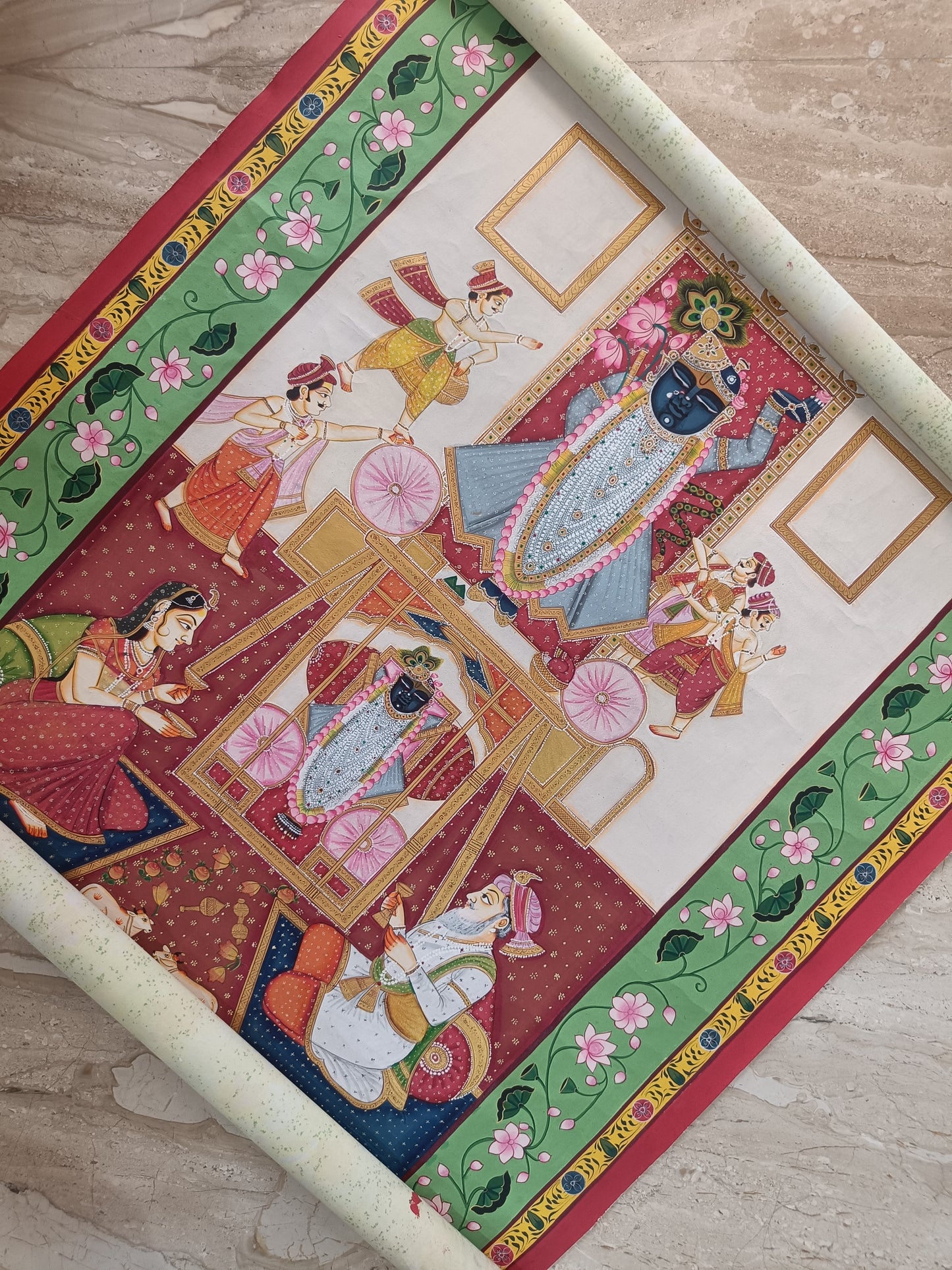Shrinathji Janmashtami Pichwai | 3x4 ft | Hand-Painted on Cloth