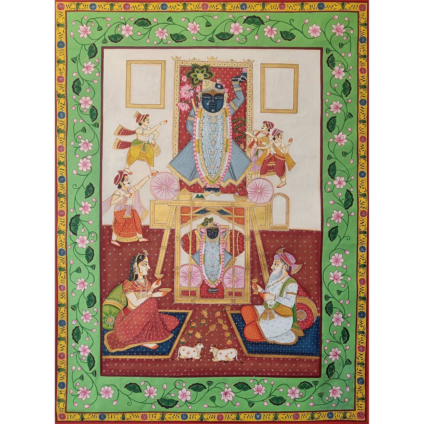 Shrinathji Janmashtami Pichwai | 3x4 ft | Hand-Painted on Cloth