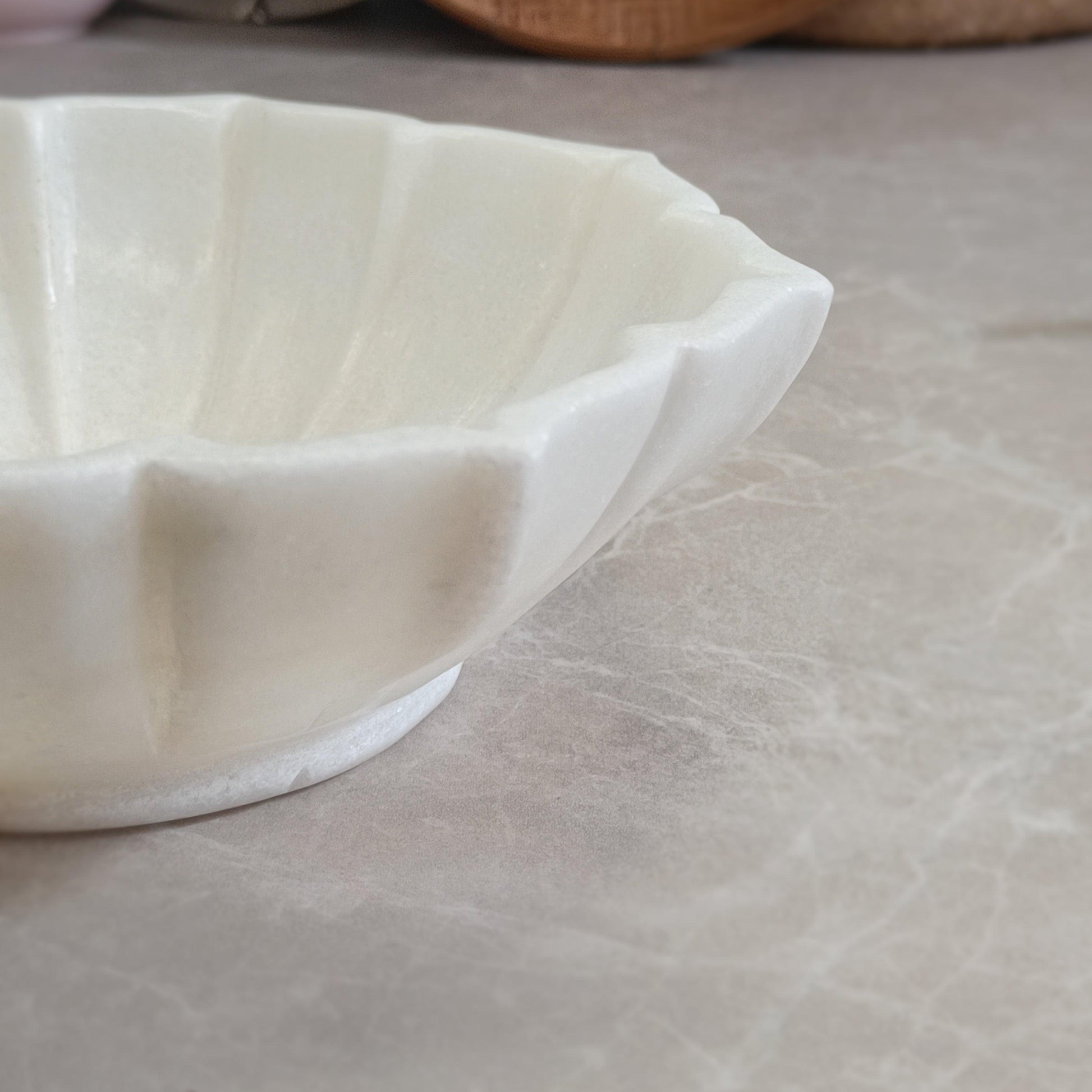 Marble Padma Urli 9 inch - Artisanal India