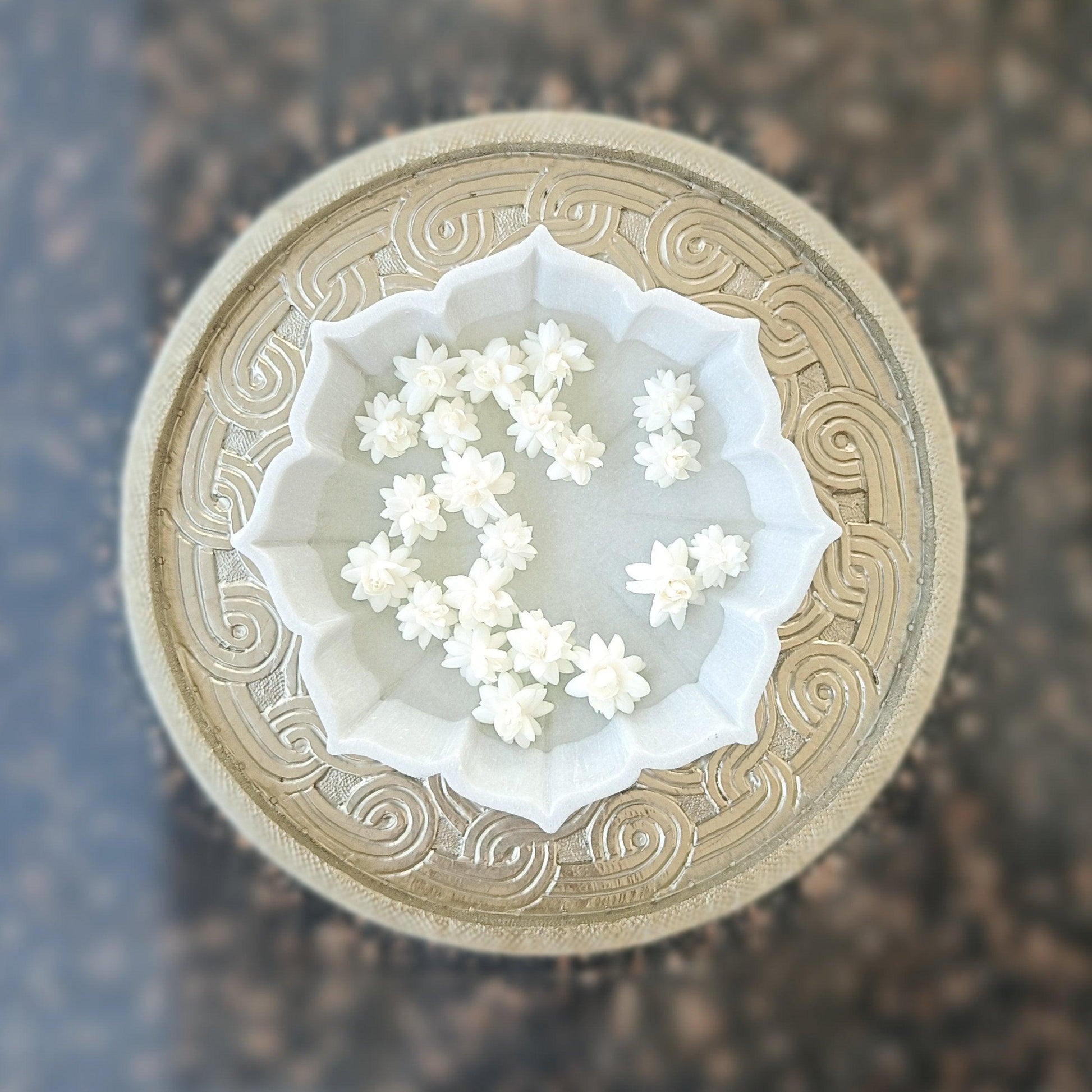 Marble Padma Urli 9 inch - Artisanal India