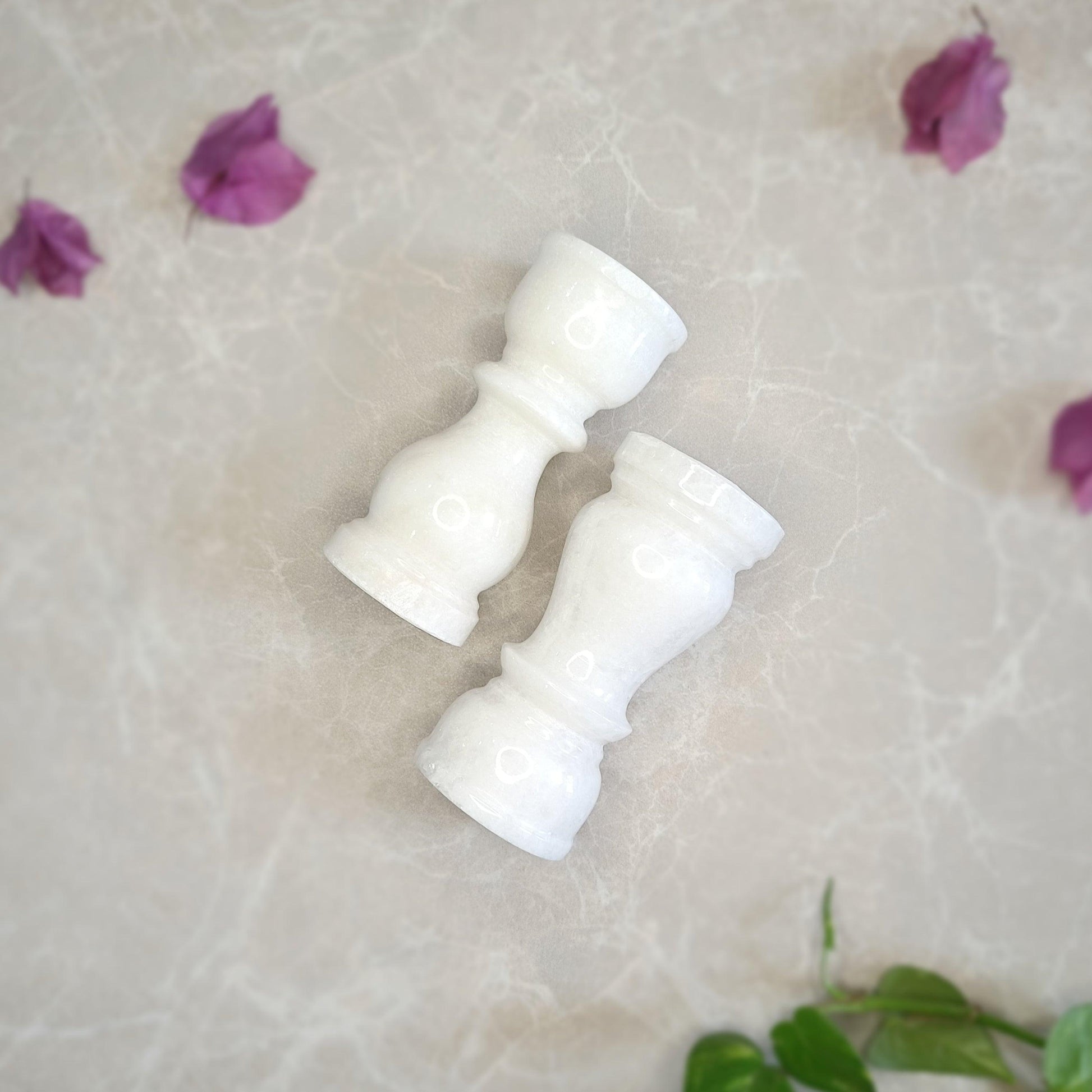 Marble Pillar Candle Holder Set - Small - Artisanal India