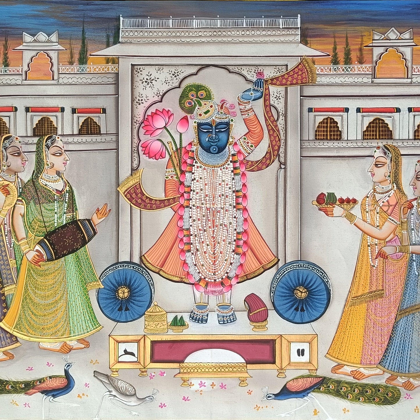 Shrinathji Sandhya Aarti Pichwai - Artisanal India