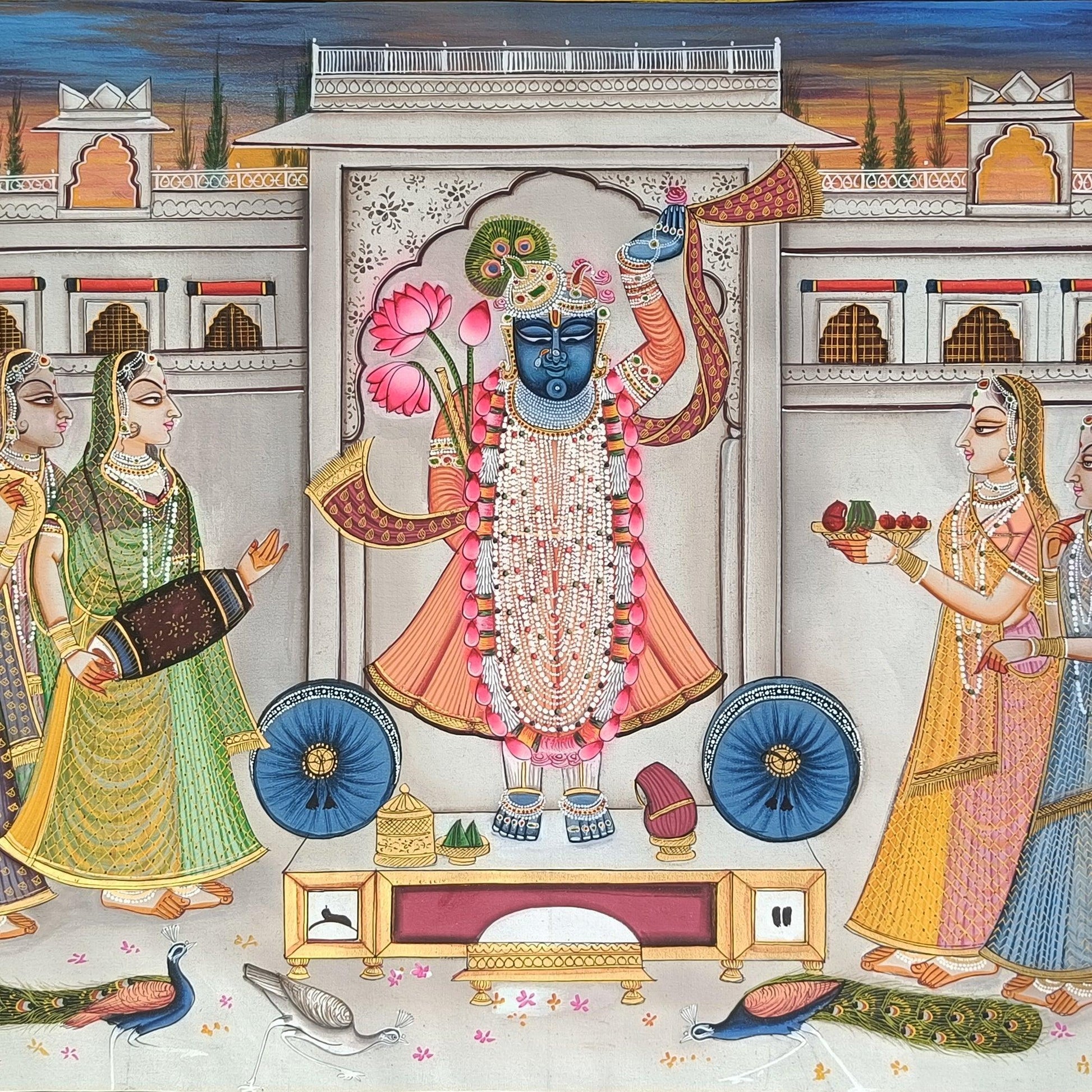 Shrinathji Sandhya Aarti Pichwai - Artisanal India