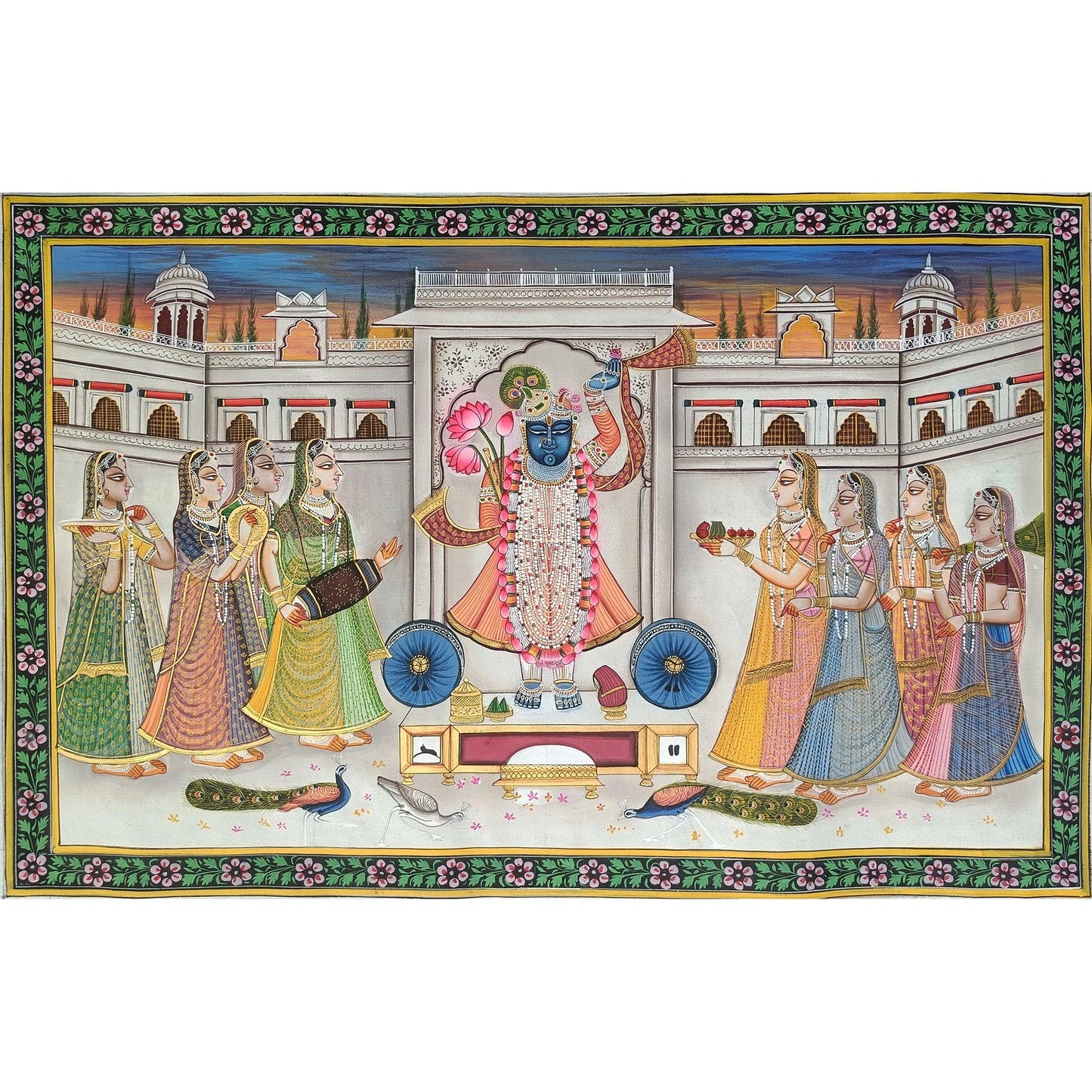 Shrinathji Sandhya Aarti Pichwai - Artisanal India