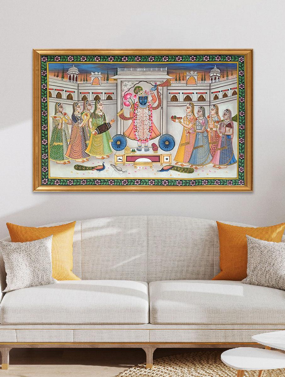 Shrinathji Sandhya Aarti Pichwai - Artisanal India
