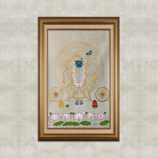 Shrinathji Tree Of Life In Gold And White