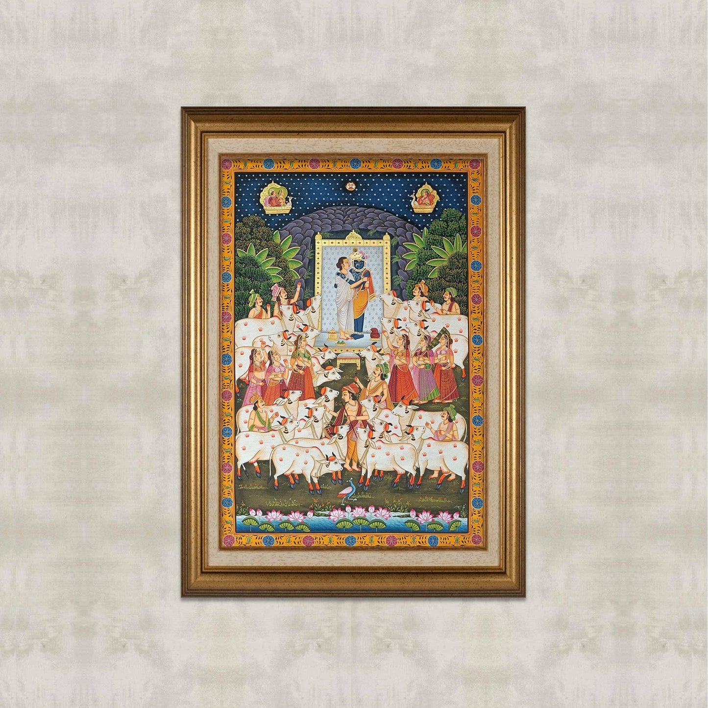 Shrinathji And Vallabhacharyaji Pichwai - Artisanal India