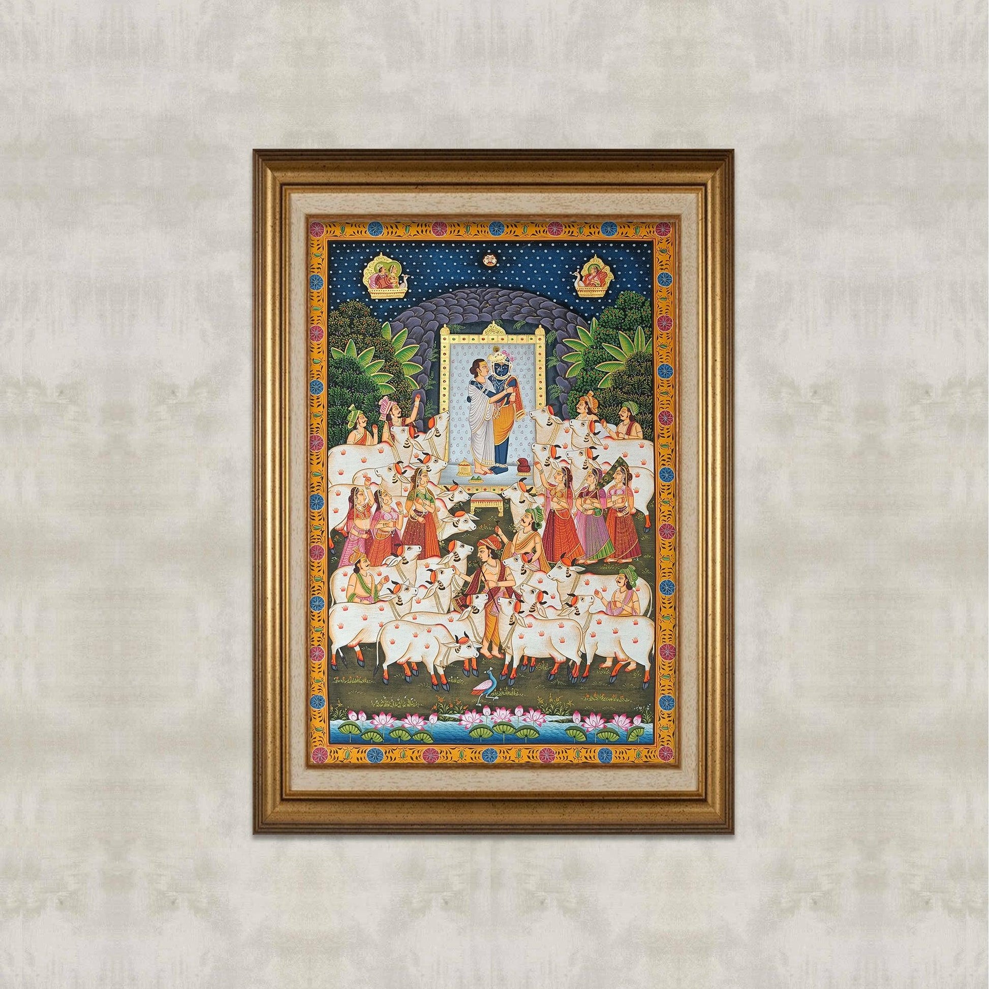 Shrinathji And Vallabhacharyaji Pichwai - Artisanal India