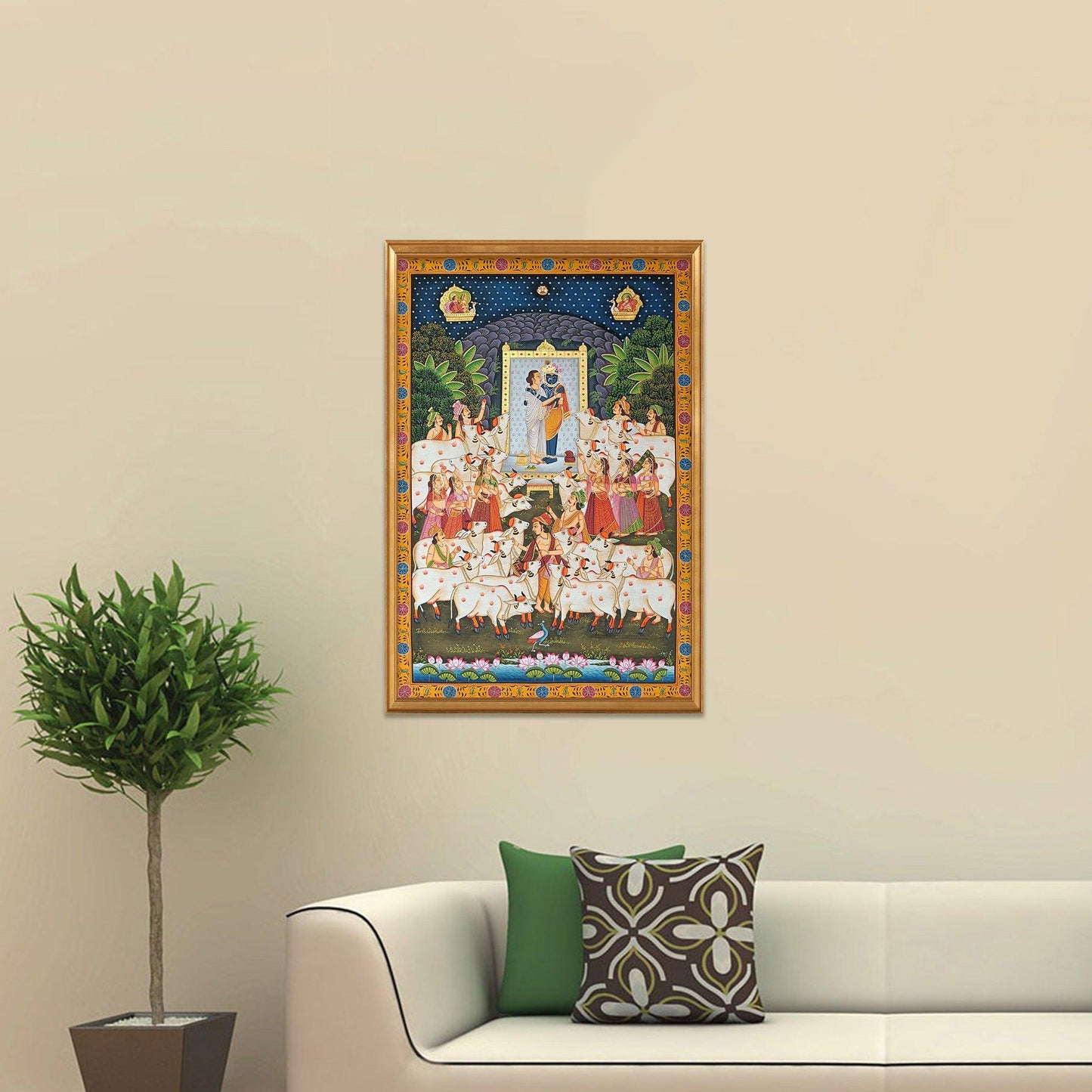 Shrinathji And Vallabhacharyaji Pichwai - Artisanal India