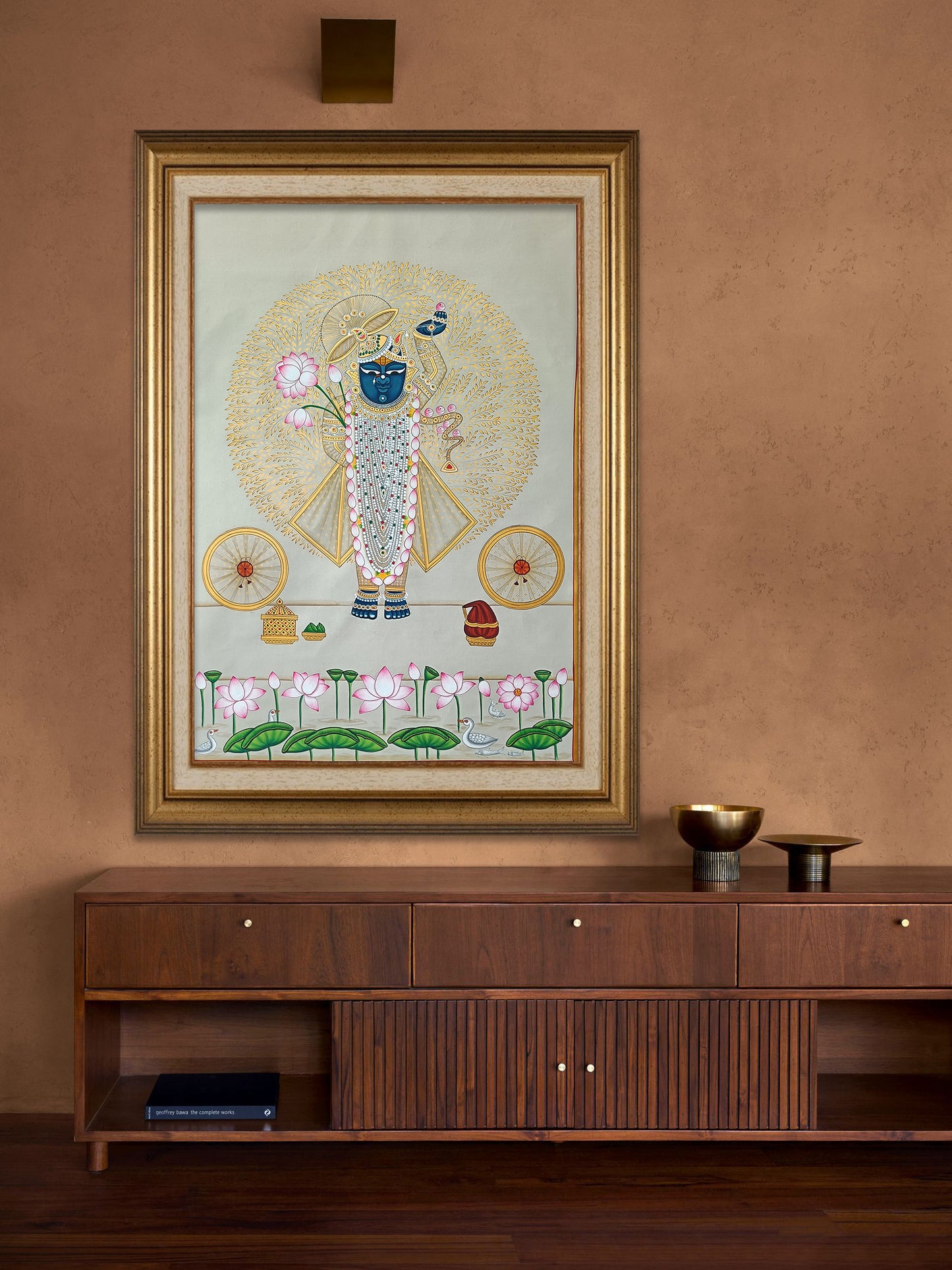 Shrinathji Tree Of Life In White and Gold - II